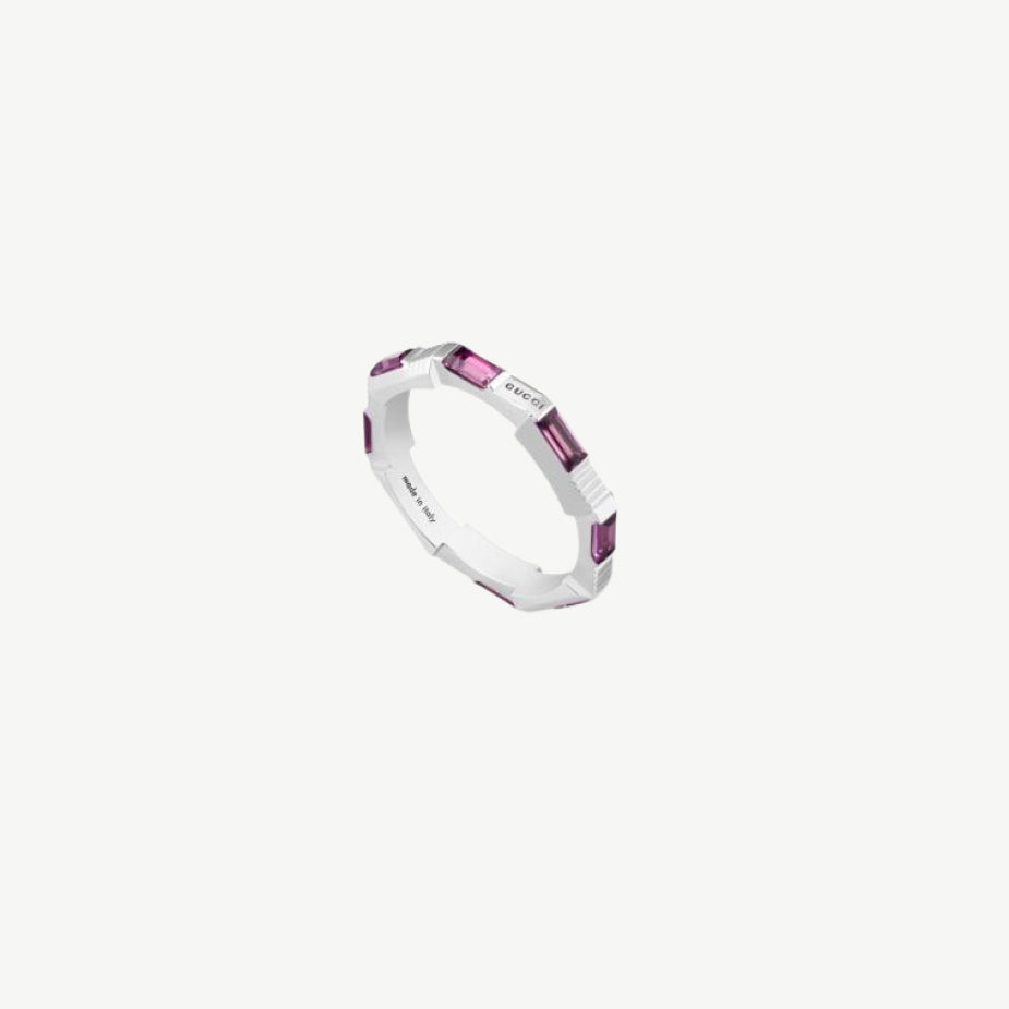 Gucci Link To Love Lined Rubellite Ring