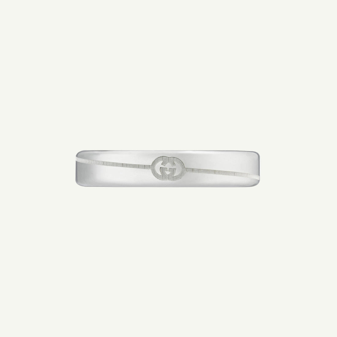 Sterling silver Gucci tag band ring 4mm.