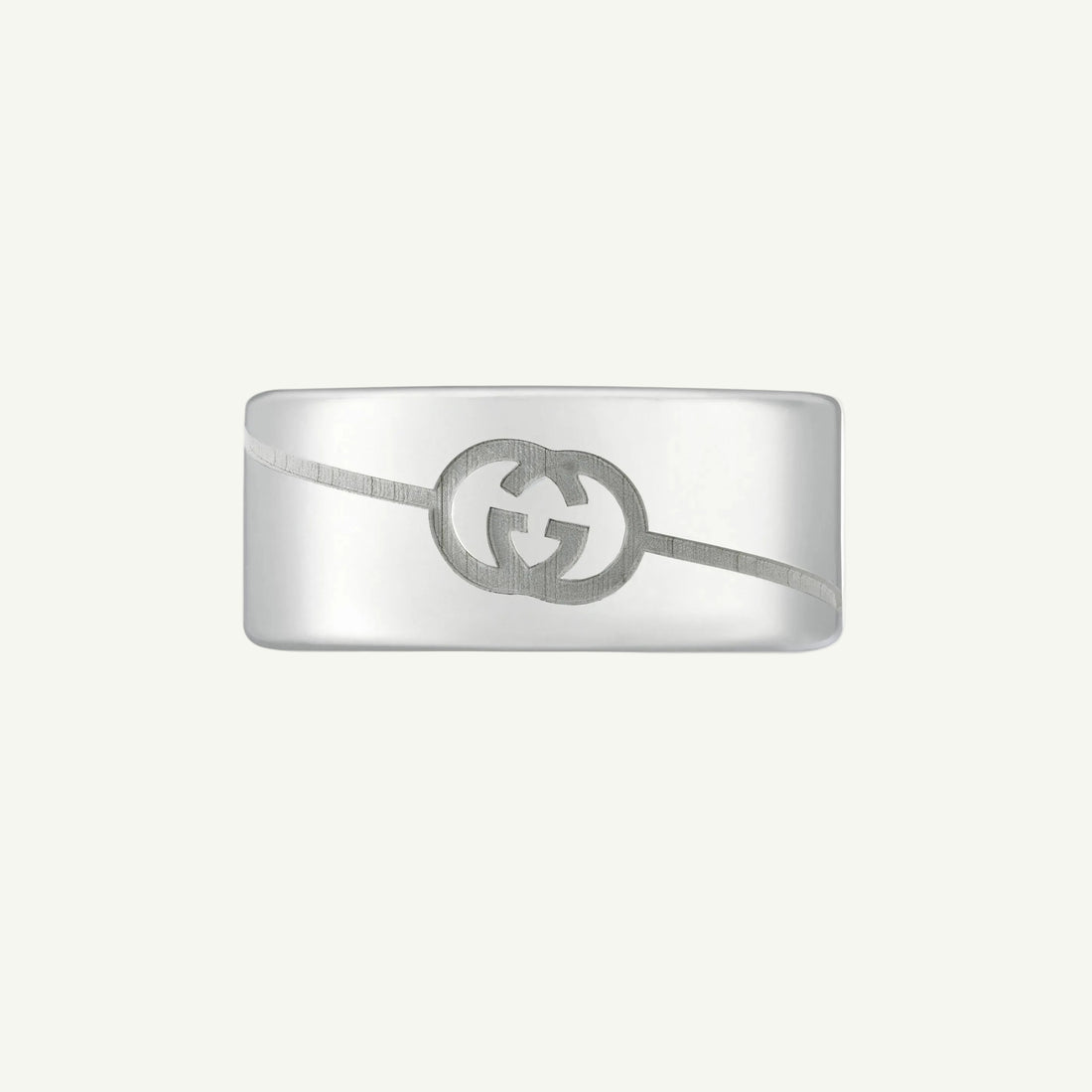 Sterling silver Gucci tag band ring 9mm.