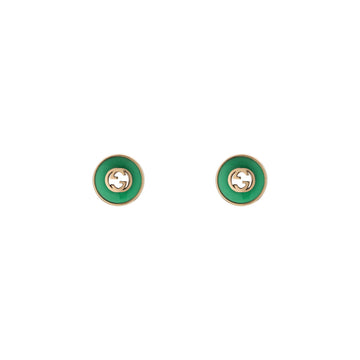 Gucci 18K Rose Gold Interlocking Stud Earrings