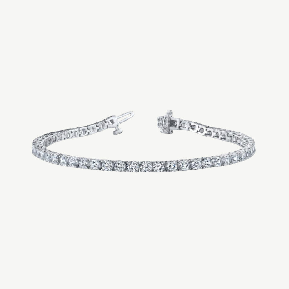 Large Four Prong Diamond Tennis Bracelet 8 -10 Carat