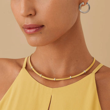 Marco Bicego 18K Yellow Gold Diamond Station Flat Coil Necklace