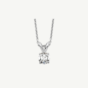 14k WG 1/4 carat total weight Round VS/SI GH Lab Grown Diamond Solitaire 18in Necklace