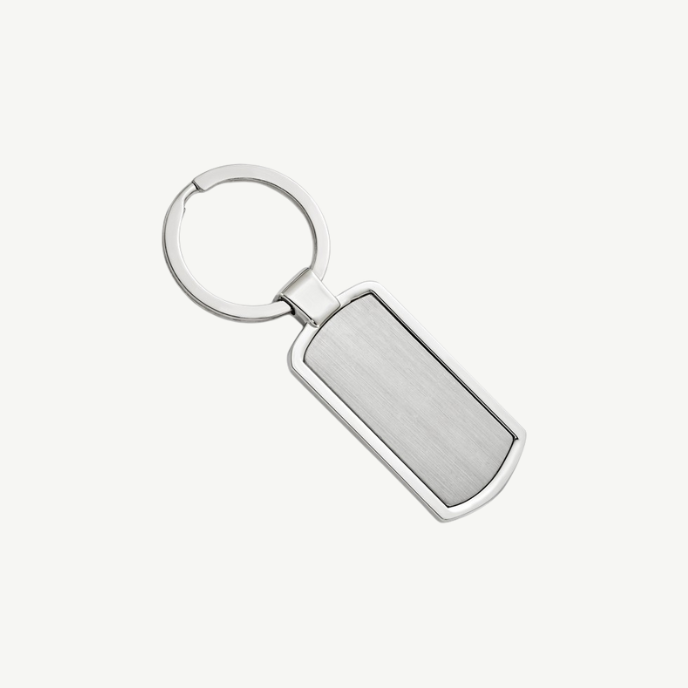 Satin Engravable Rectangle Key Ring