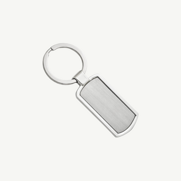 Satin Engravable Rectangle Key Ring