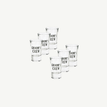 Six Groom's Crew 1.5oz Shot Glasses Set