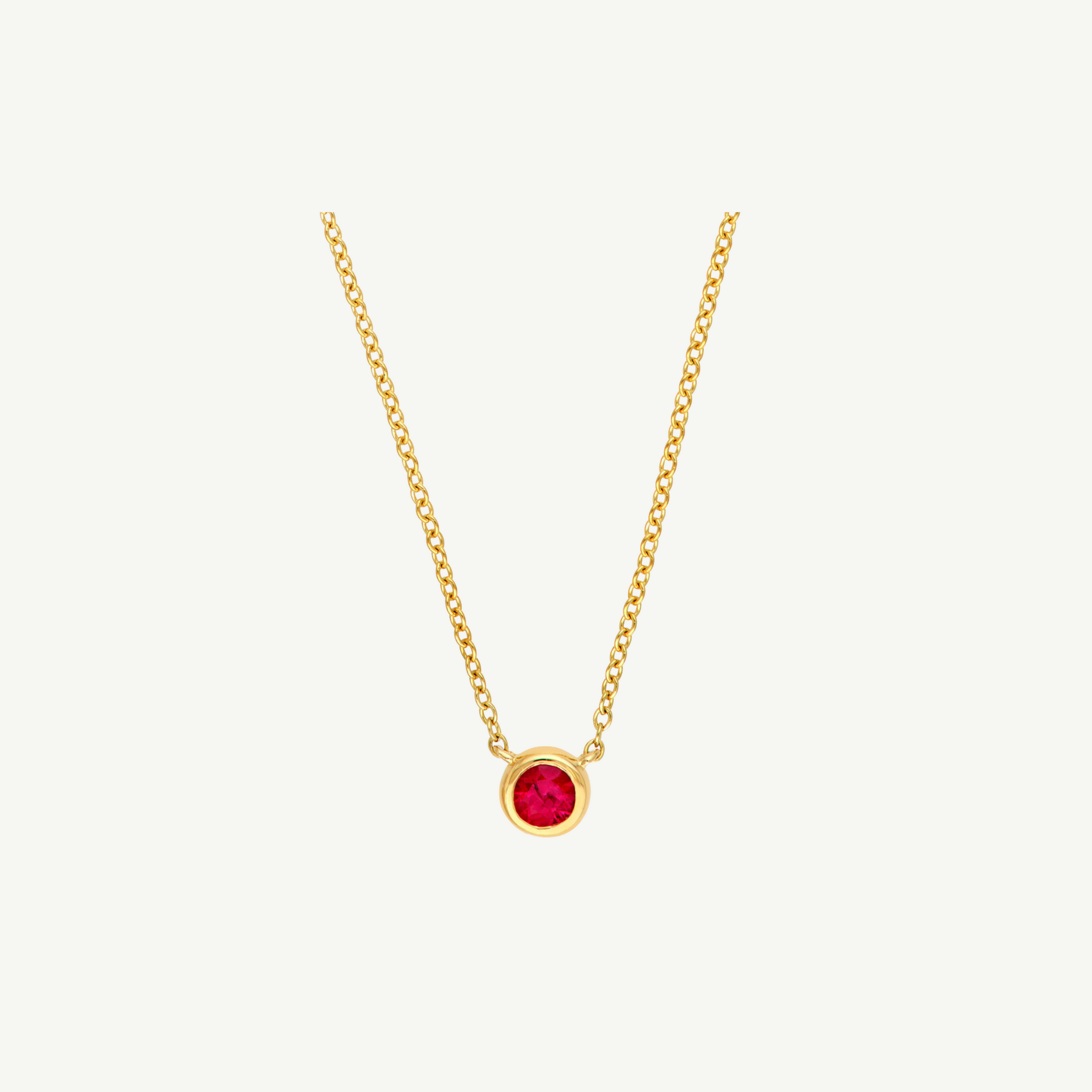 Ruby Stone Bezel Necklace