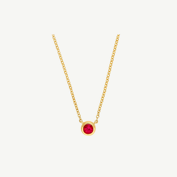 Ruby Stone Bezel Necklace