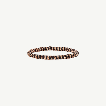 DEMEGLIO - UOMO GIO Black Rope Bracelet with Rose Gold Chain