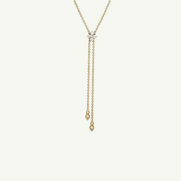 LOVE IN VERONA DIAMOND FLOWER LARIAT NECKLACE
