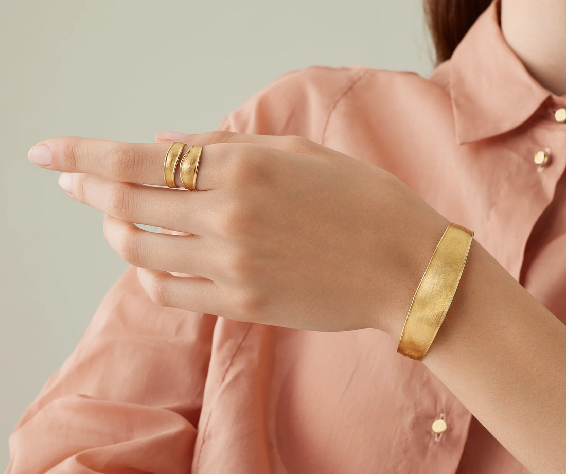 Marco Bicego 18K Yellow Gold Lunaria Organic Bangle Bracelet
