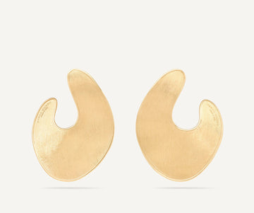18K Yellow Gold Wrap Earrings, 1.7"