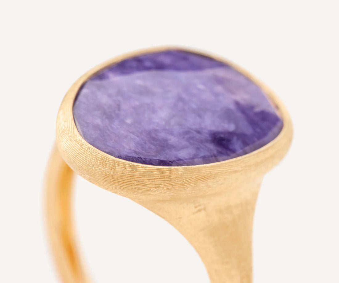 Yellow Gold Ring with Charoite