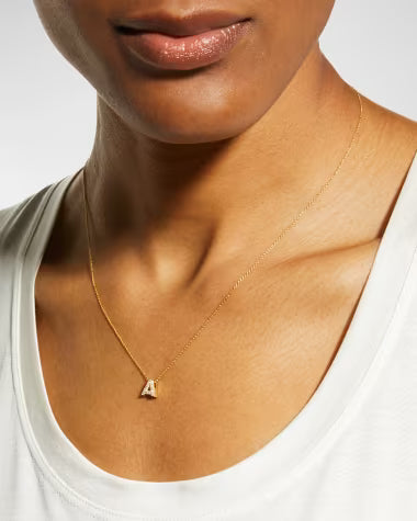 Roberto Coin 18K Gold Tiny Treasures Diamond Letter “A” Pendant Necklace