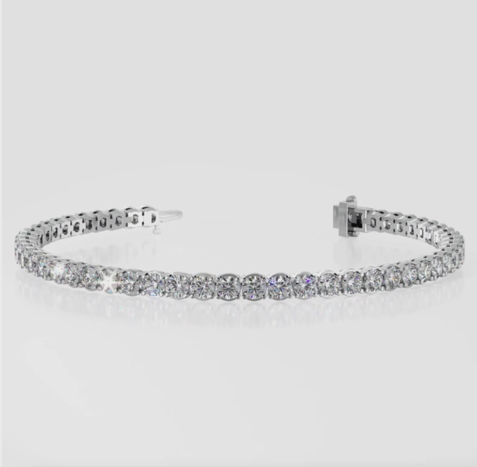 video showing the Large Four Prong Diamond Tennis Bracelet