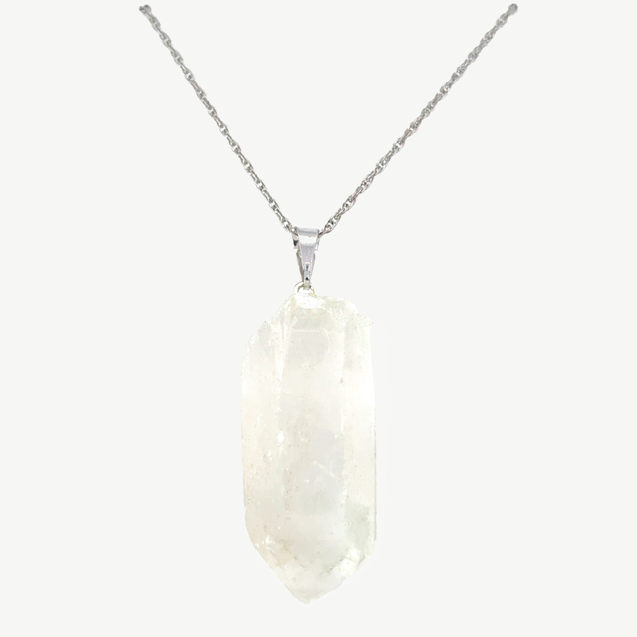 Raw Instincts Raw Crystal Quartz Sterling Silver Italian Necklace