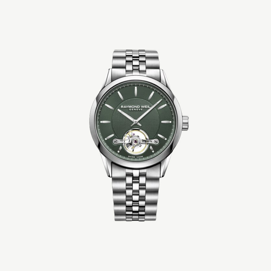 Raymond Weil Stainless Steel Freelancer Automatic Green Dial Watch