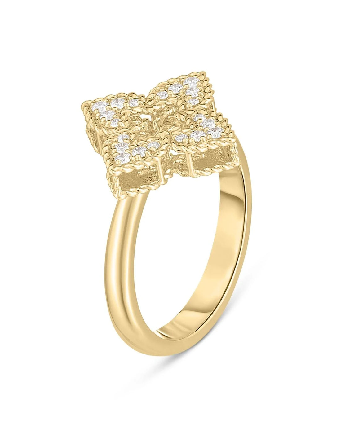 Pave Diamond Venetian Flower Ring