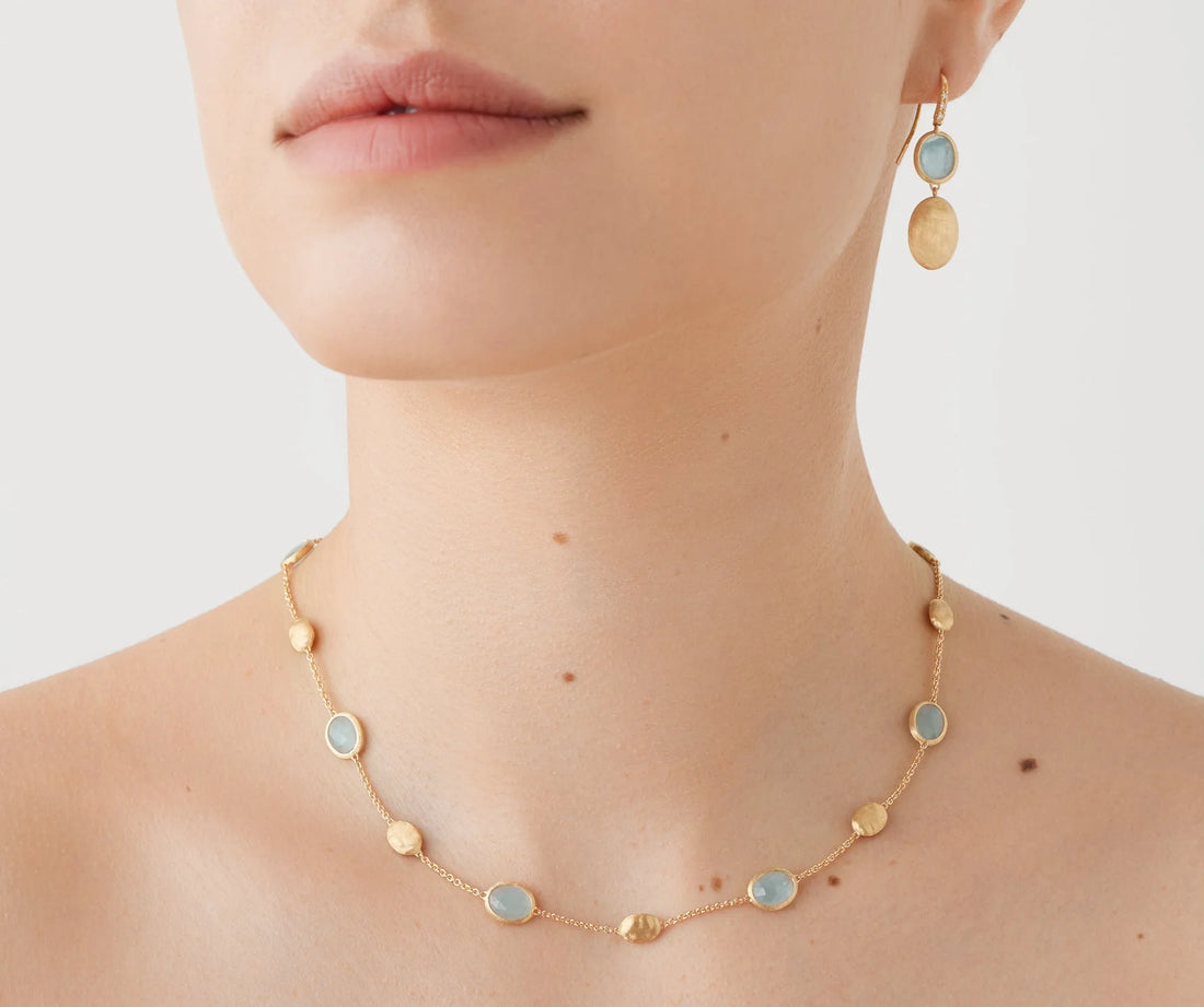 Siviglia Gold Aquamarine & Gold Necklace