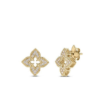 VENTIAN PRINCESS PAVÉ DIAMOND SMALL FLOWER STUD EARRINGS