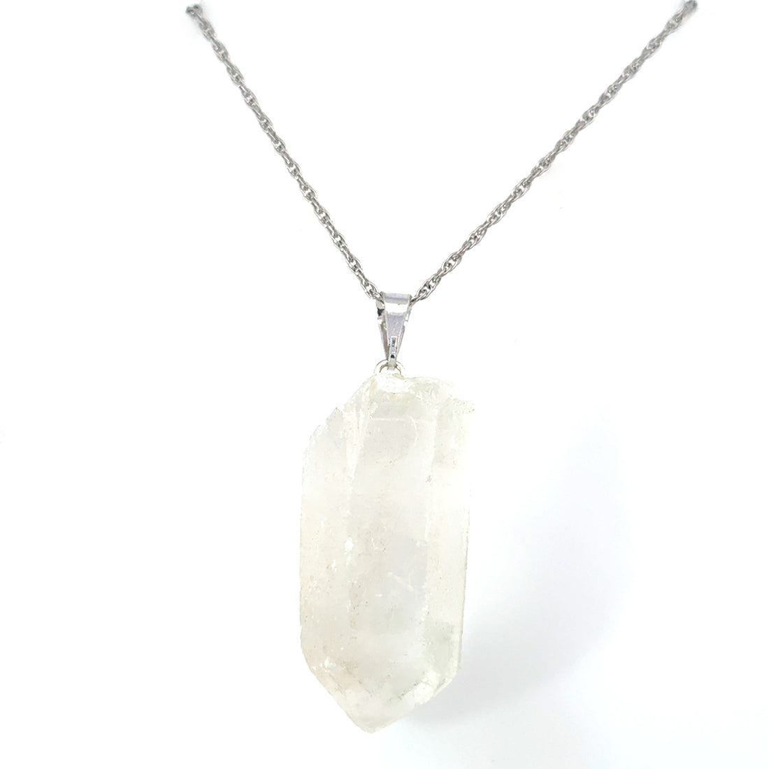 Raw Instincts Raw Crystal Quartz Sterling Silver Italian Necklace