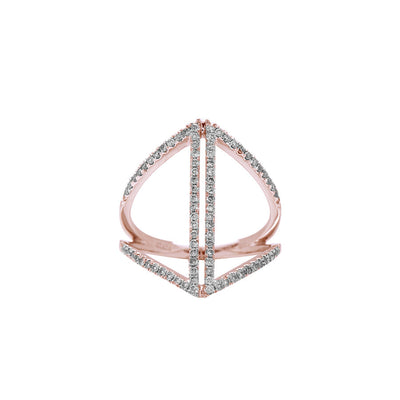 Pave Diamond Geometric Ring