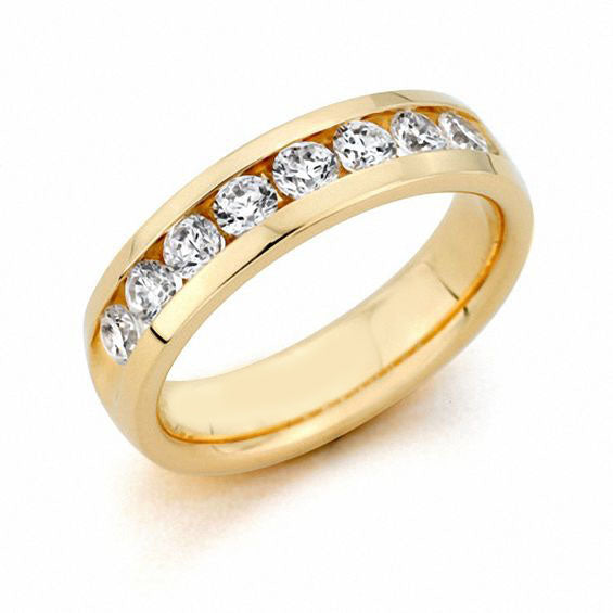 Kravit Jewelers 18k Yellow Gold Diamond Men's Wedding Band