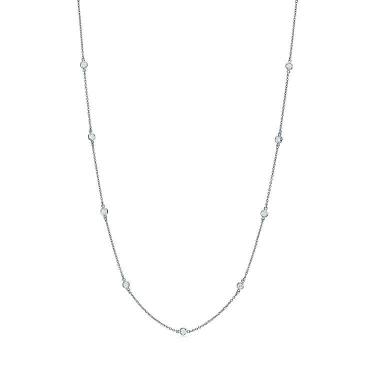 Kravit Jewelers 14k White Gold Diamond by the Yard Necklace-26"