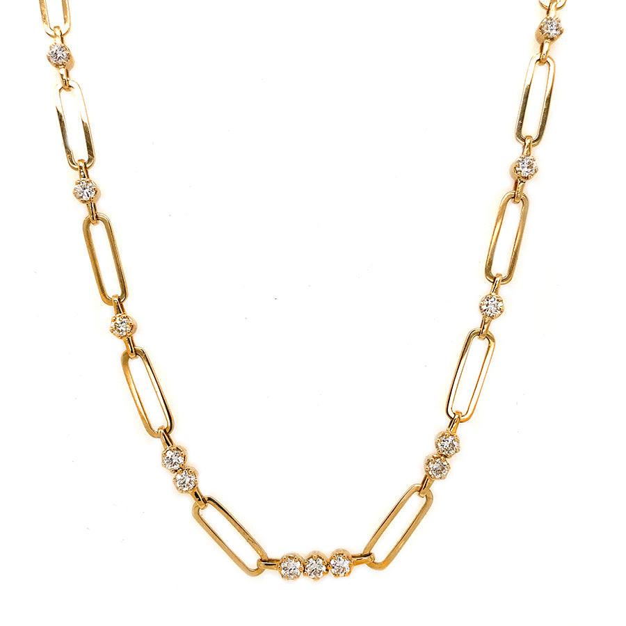 Idayne 14k Gold Diamond Paperclip Necklace