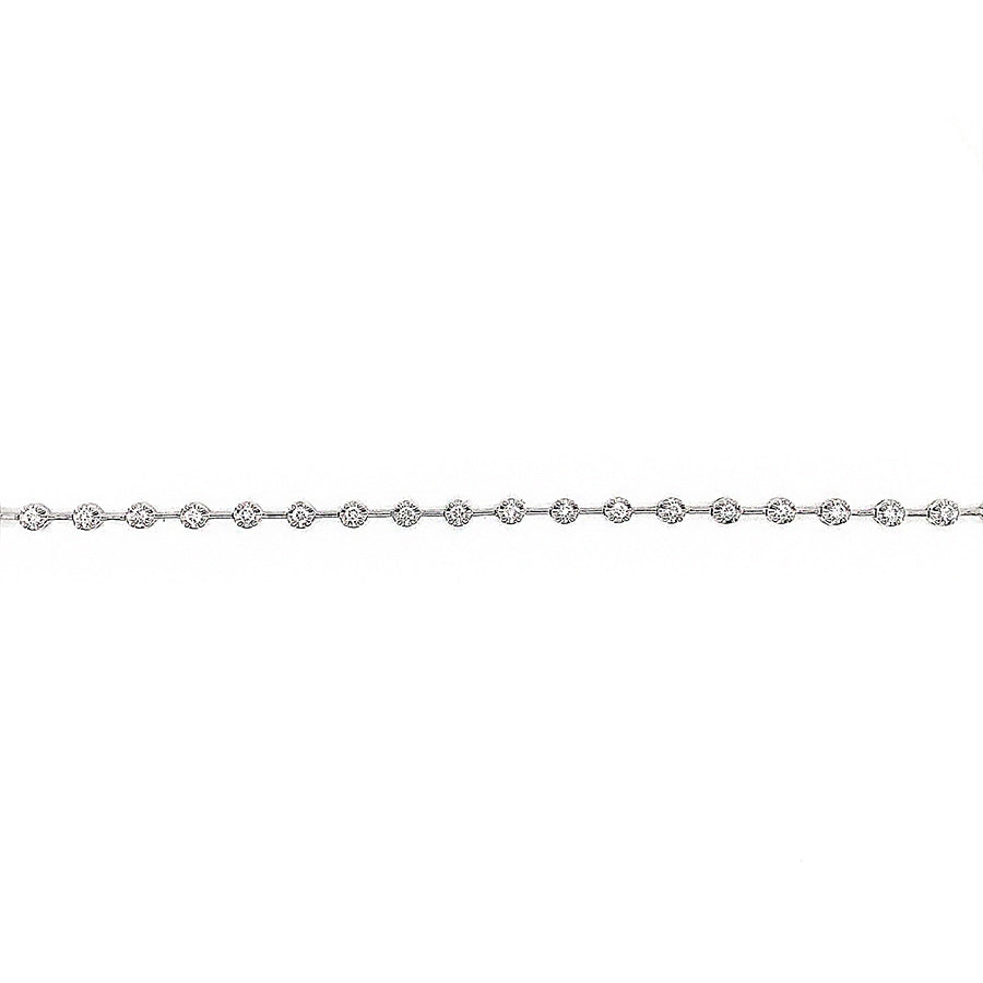 Kravit 18k White Gold Diamond Bar Tennis Bracelet- .96ctw