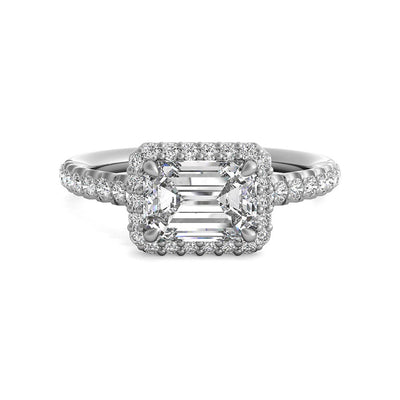 Ritani East To West Halo Diamond Engagement Ring