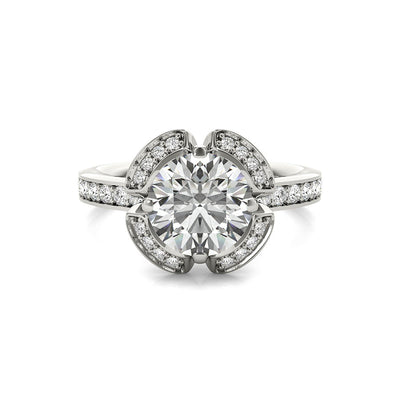 Ritani Vintage Open Halo Diamond Engagement Ring