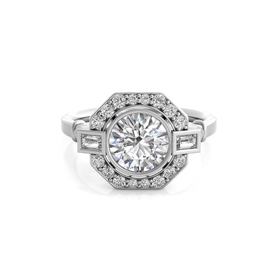 Ritani Octagon Halo Diamond Engagement Ring