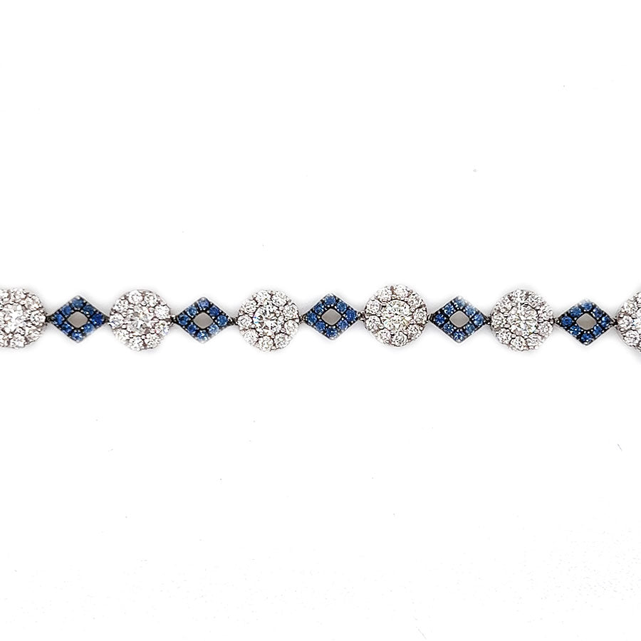 Kravit 18k White Gold Diamond & Sapphire Bracelet