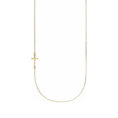 Kravit 14k Gold Sideways Cross Necklace