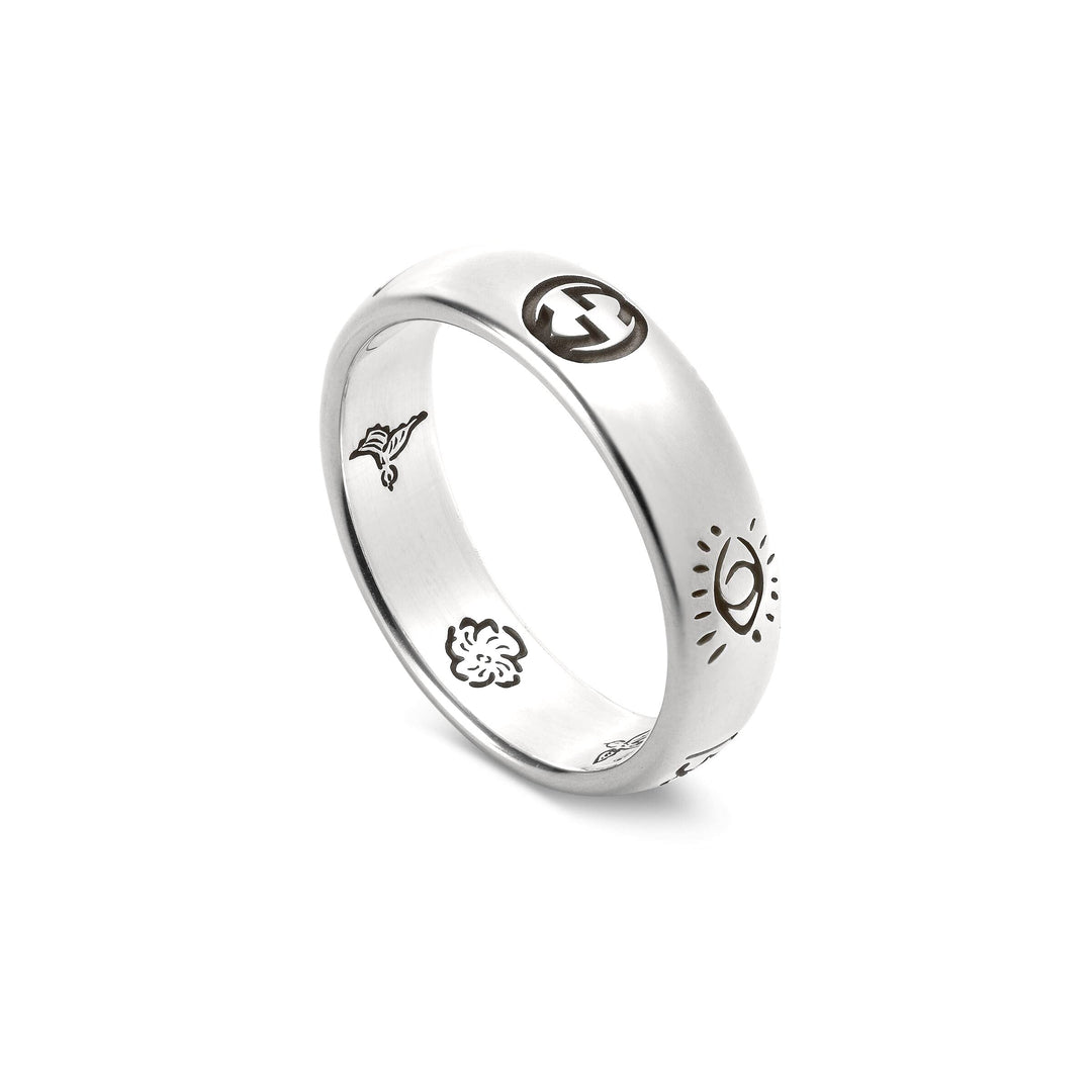 Gucci Sterling Silver Blind For Love Ring