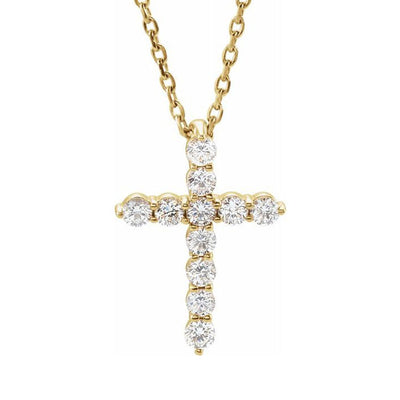 Kravit 14k Gold Diamond Cross Necklace-.25cts