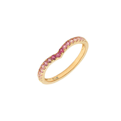 Pink Sapphire Ombre Chevron Ring