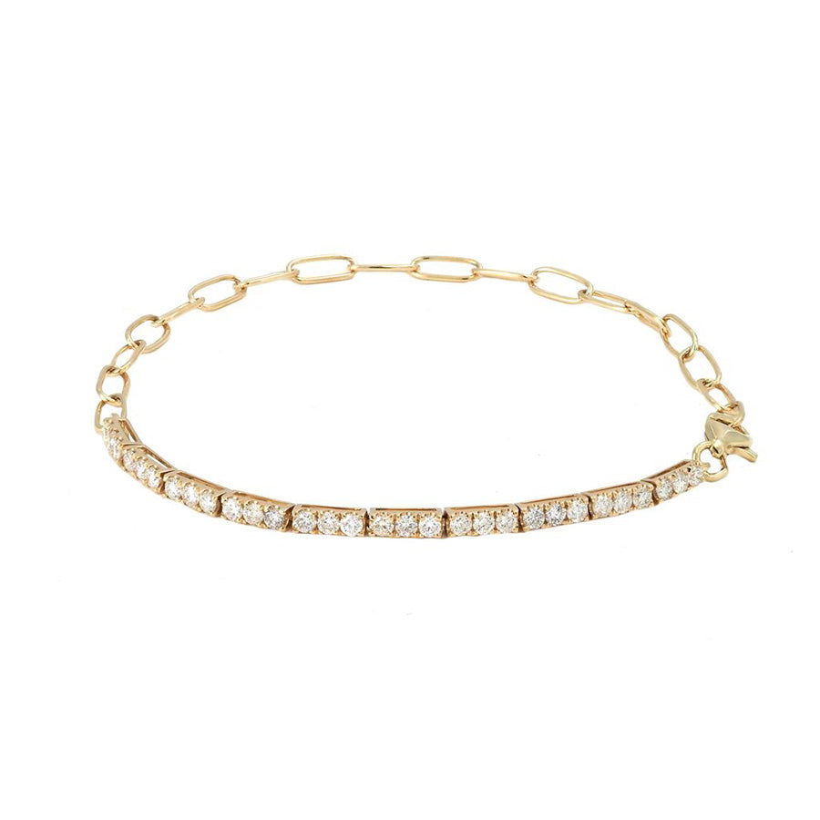 Kravit Diamond Bars + Paperclip Chain Bracelet