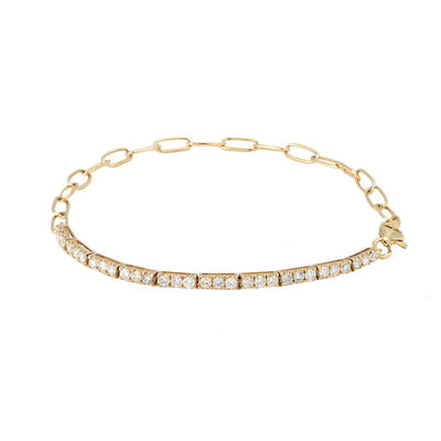 Kravit Diamond Bars + Paperclip Chain Bracelet