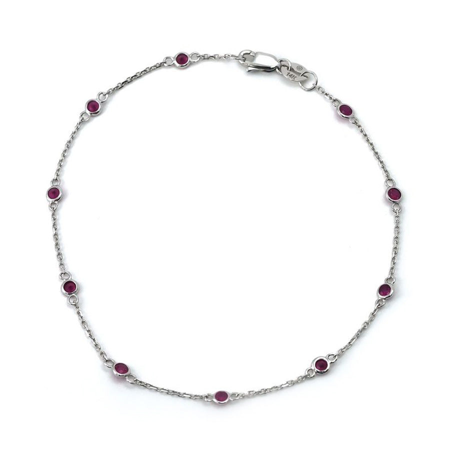 Kravit 14k Gold Ruby Bezel Bracelet