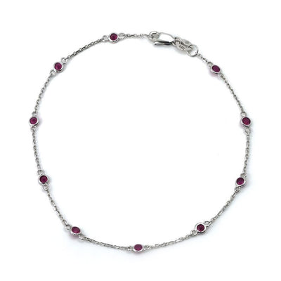 Kravit 14k Gold Ruby Bezel Bracelet