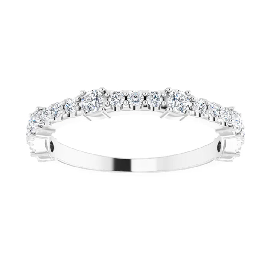 14k White Gold Segmented Diamond Wedding Band