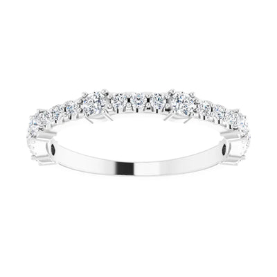 14k White Gold Segmented Diamond Wedding Band