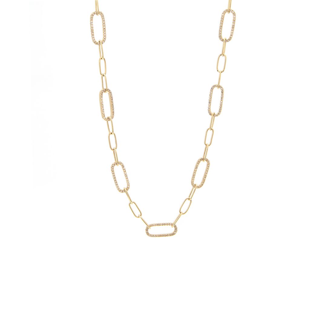 Kravit Jewelers 14k Yellow Gold Diamond Link Necklace