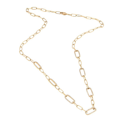 Kravit Jewelers 14k Yellow Gold Diamond Link Necklace
