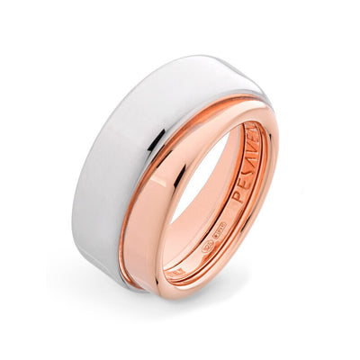 Pesavento Sterling Silver + Pink Vermeil Double Ring