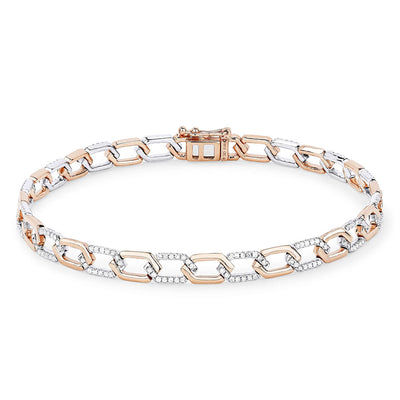Madison L. 14k Pave Diamond Link Bracelet