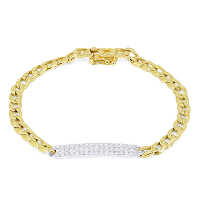Madison L. 14k Link + Diamond ID Bracelet