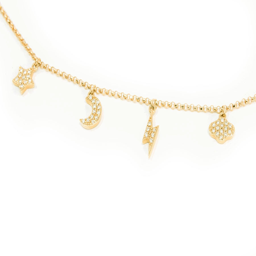 Kravit Jewelers 14k Yellow Gold Diamond Dangle Bracelet